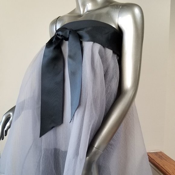 Two Piece Black Top with Grey Tulle Skirt - Picture 4 of 8